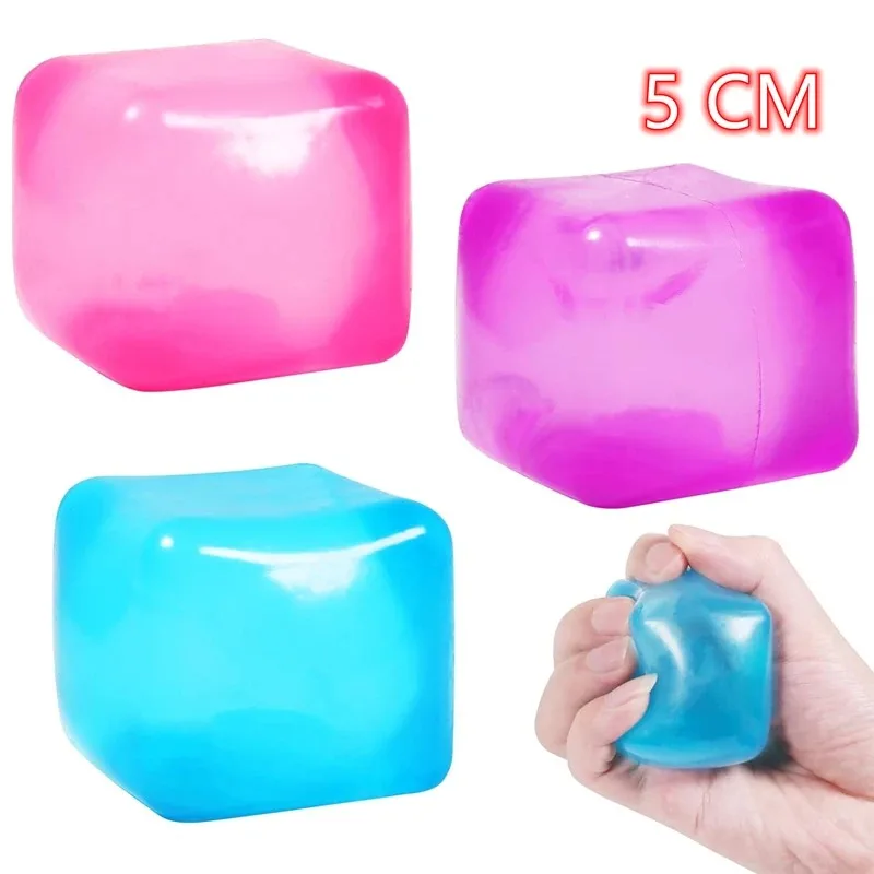 Ice cube shaped decompression toy, square decompression ball clay squeezing toy, decompression adult sensory toy