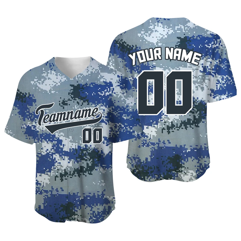 Veterans Day Camo Baseball Jersey Shirts Mens Sublimation Blanks Team/Name T-Shirt Sport Uniform Hombre Sportwear