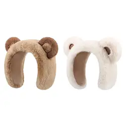 Plush Ear Warmers Bear Warm Comfortable Birthday Gift Winter Earmuffs for Women for Biking Girls Lady Skiing Backpacking Camping