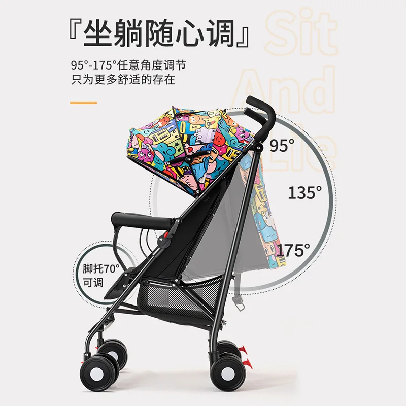 Baby Stroller Can Sit Lightweight Folding Children Baby Stroller Bb Cart