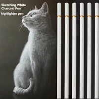 3/6 Pcs White Charcoal Pencils Soft Drawing Set White Sketch Pencil for Drawing Sketching Chalk Pencils Beginners & Artists 1