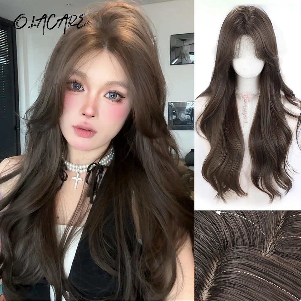 Brown Synthetic Long Deep Wave Wig For Women