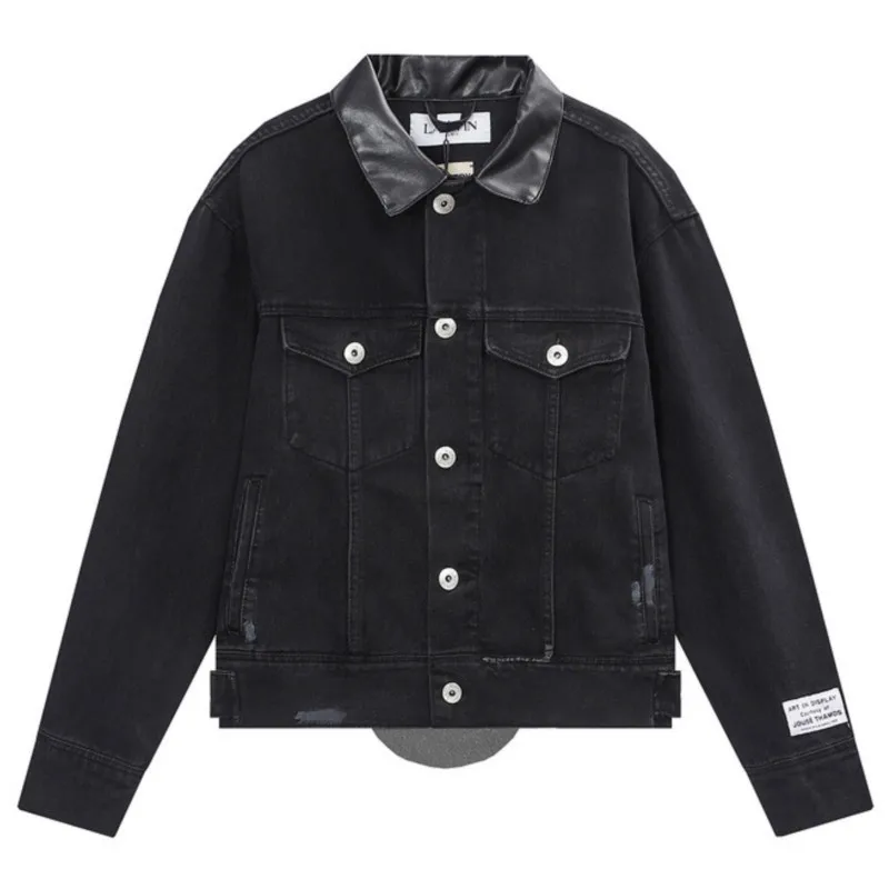 

Vintage Printing Long Sleeve Casual Korean Denim Jacket 2023 Autumn Winter Man Fashion High Street Hip Hop Denim Jacket