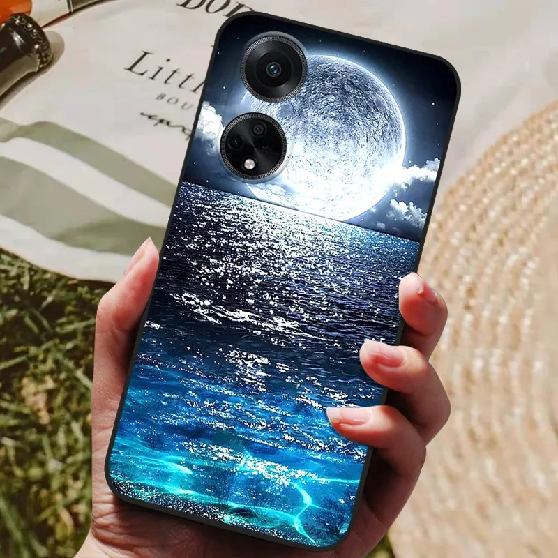 Stylish Black Silicone Painted Soft Phone Case - Premium TPU Protective Cover