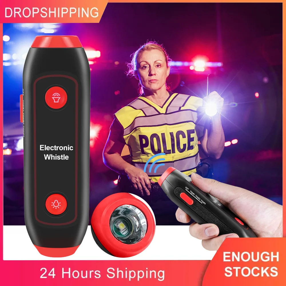 Electronic Whistle Flashlight Two-in-one Military Training High Decibel Whistle SOS Outdoor Emergency Distress