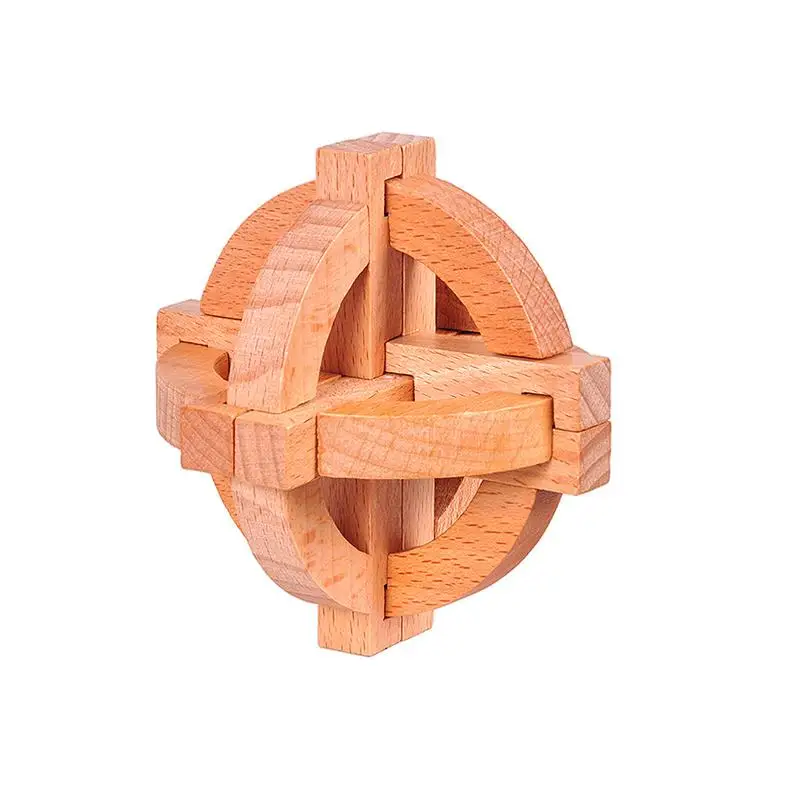 Good Quality IQ Wooden Interlocking Puzzle Mind Brain Teaser Beech Wood Puzzles Game for Adults Children