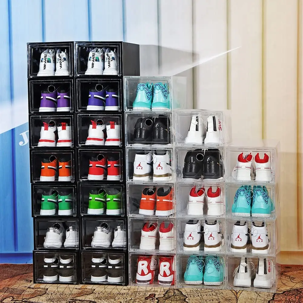 Foldable Smart Organizer Multilayer With Light Display Box Sneaker  Organizer Shelf Large Capacity Shoe Box For Sneaker Collector - AliExpress