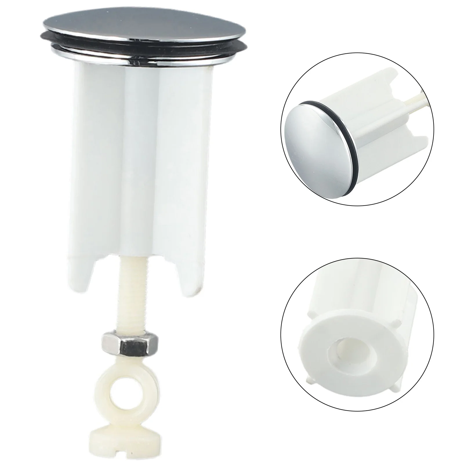 

High Quality Brand New Wash Basin Plug Sink Plug White Fittings Pop-Up Plug Portable Replacement Spare Parts Stopper Accessories