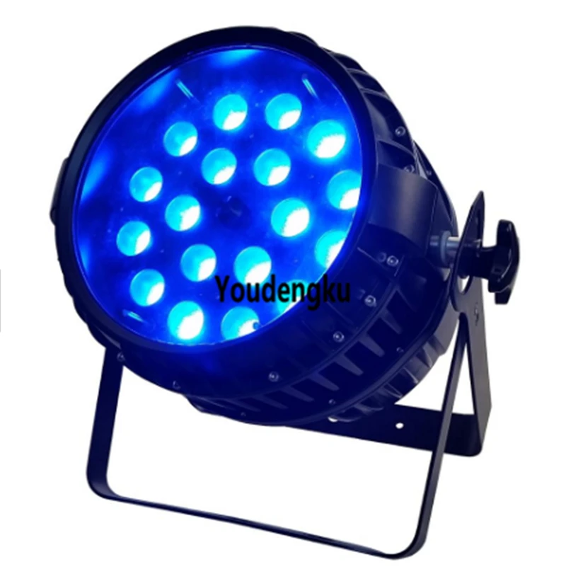 4 pieces 18x 18W 6-in-1 RGBWA UV LED Par Fixture Silent Operating LED Par with M