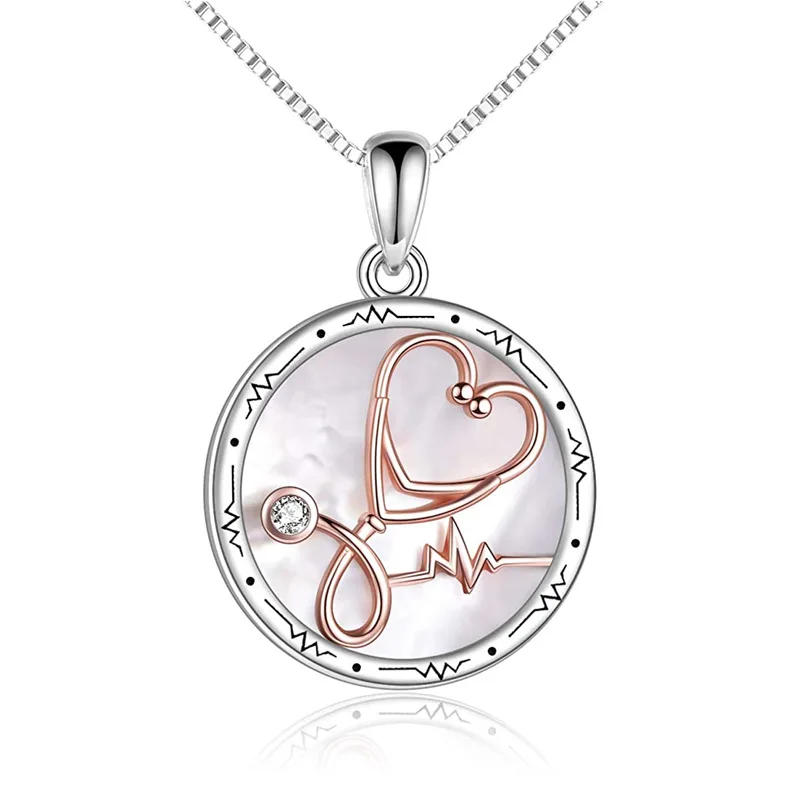 2023TrendNewSimpleStethoscopewithWhiteShellNecklaceGiftWholesaleforNursesand