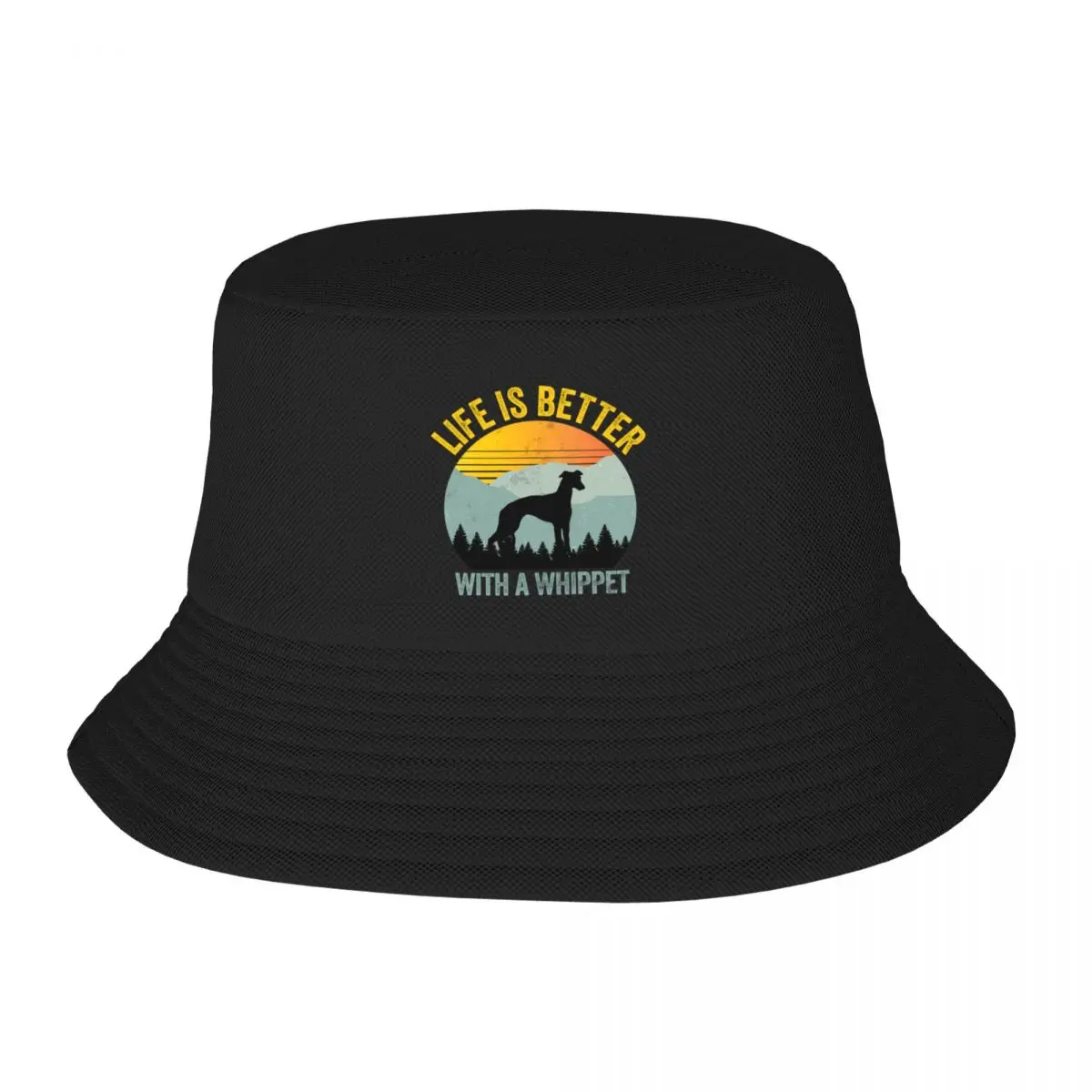 

New Life Is Better With A Whippet Summer Dog GiftCap Bucket Hat Military Cap Man Caps Christmas Hat Woman Hat Men's