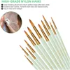 12 pcs Professional Paint Brush Round Pointed Tip Nylon Hair Artist Acrylic Brush for Acrylic Watercolor Oil Painting Body Paint 4