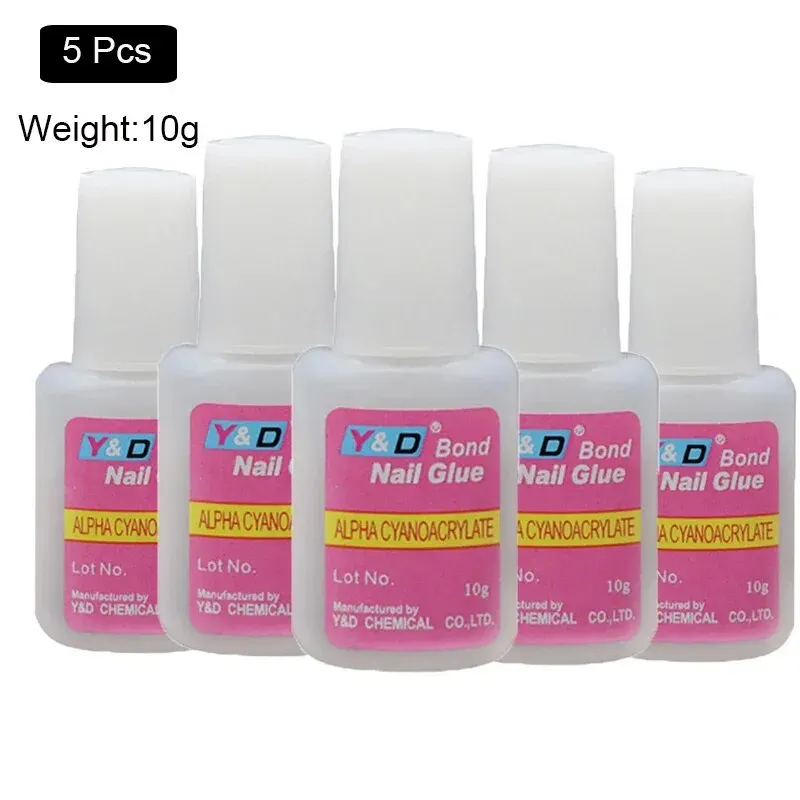 5/10Pcs Nail Glue For Acrylic Nails Clear No Wipe Adhesive Rhinestone Gems Glue Gel Nail Glue Gel Press On Nails For Nail Art