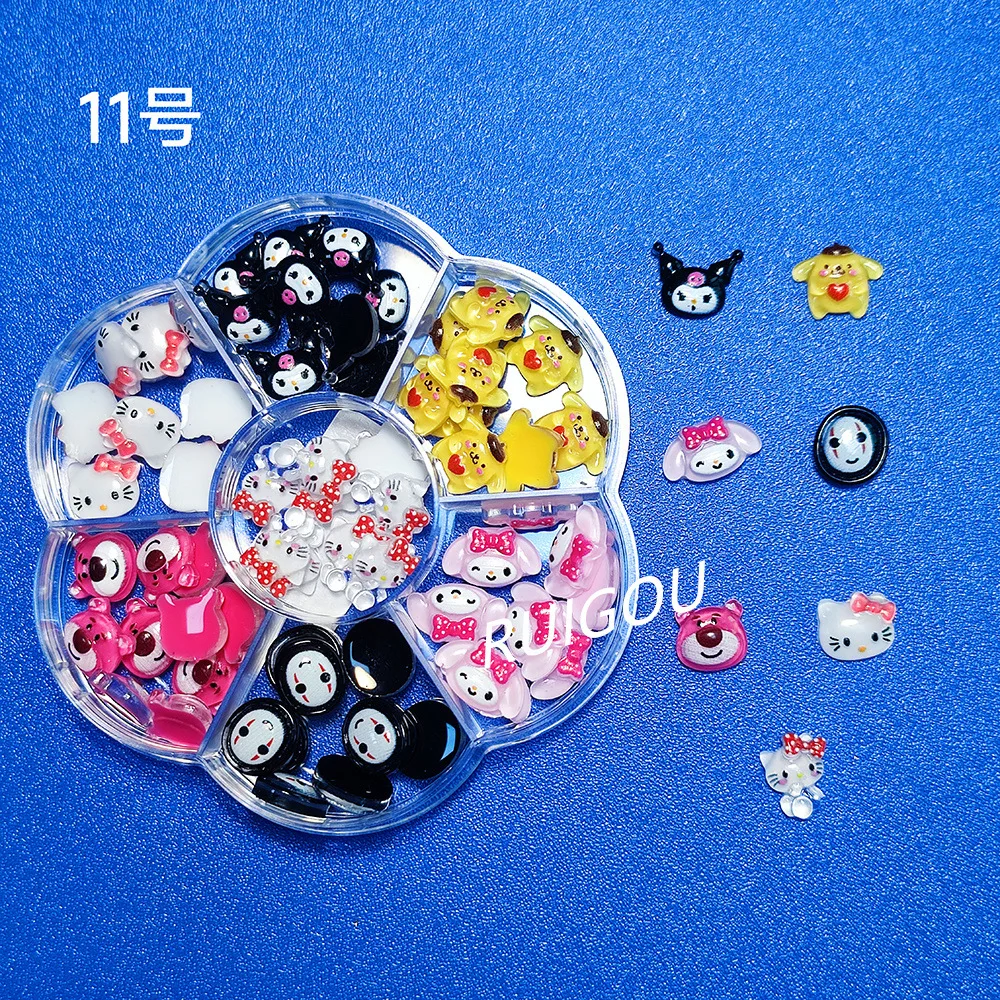 70Pcs/Box Sanrio Nail Charms Kawaii Hello Kitty Kuromi Cinnamoroll Cartoon  Nail Jewelry Charms Rhinestone Gems Kit DIY Crafts - AliExpress