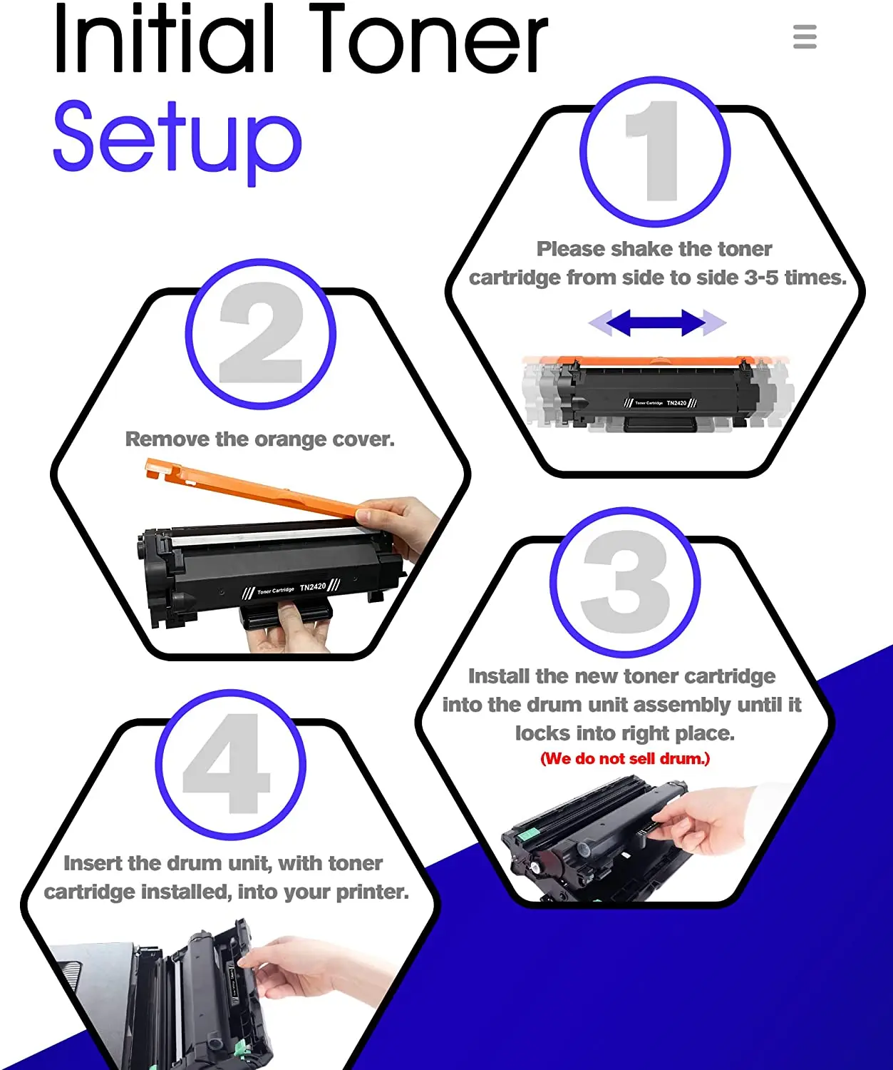 TN2410 TN-2420 Toner compatible with Brother TN2420 MFC-L2710DW