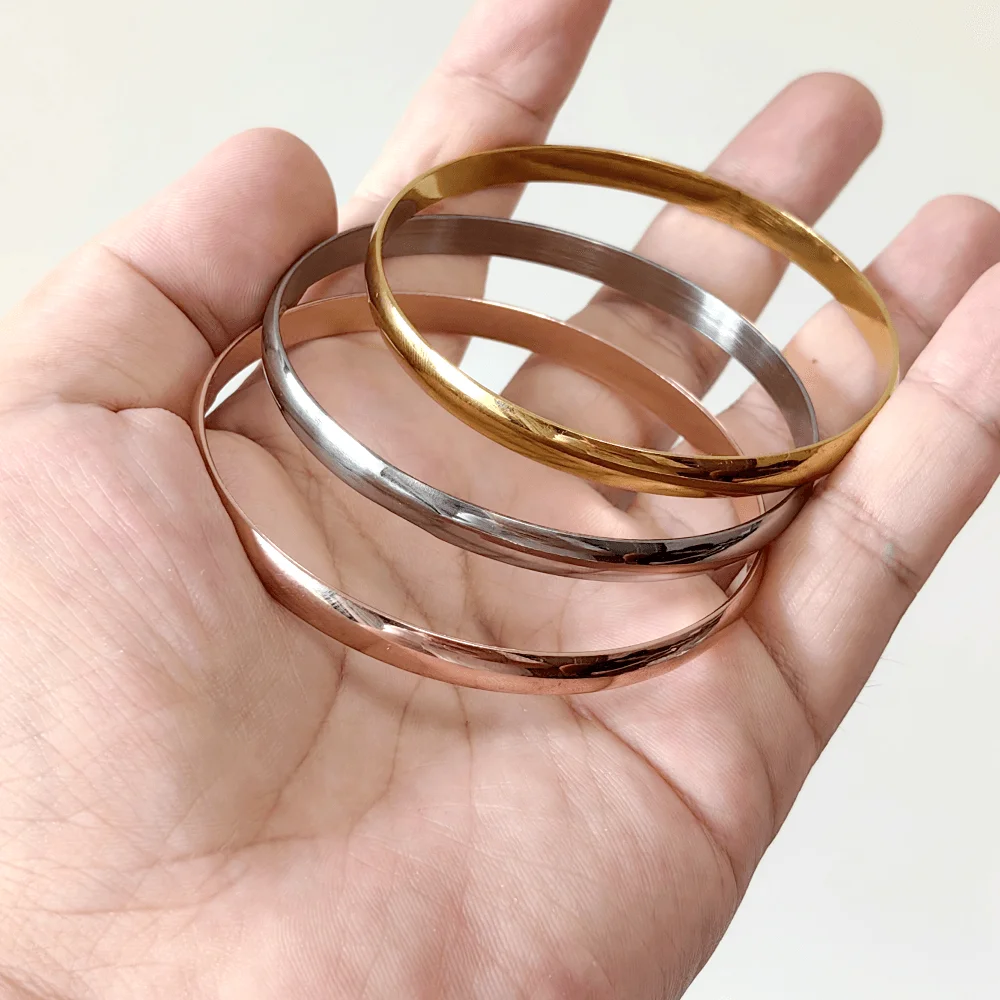 Gold Plated Stainless Steel Simple Bangle Bracelets for Women Girls Jewelry Birthday Gifts bangle bracelet stainless steel bracelet