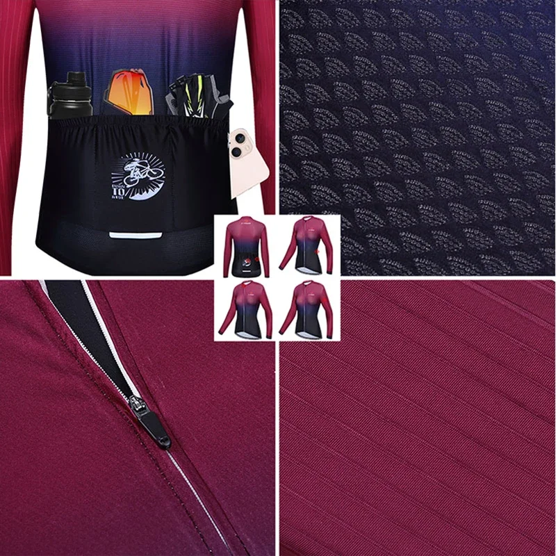 X-Tiger Women's Cycling Jersey Spring Bicycle Long Sleeve Mountain Breathable Uniform Maillot Ciclismo Anti-UV Bike Jerseys