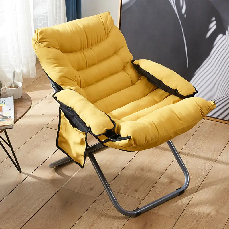 Household Lazy Sofa Chair Living Room With Armrests Leisure Lounge Chair Simple Foldable Single Rocking With Headrest