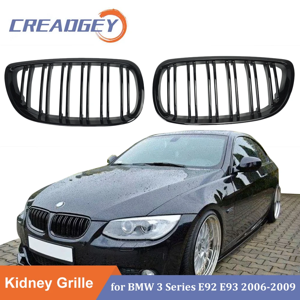 

High Quality ABS Plastic Car Front Bumper Racing Grille Double Line Kidney Grill for 3 Series E92 E93 2006-2009 Replacement Part