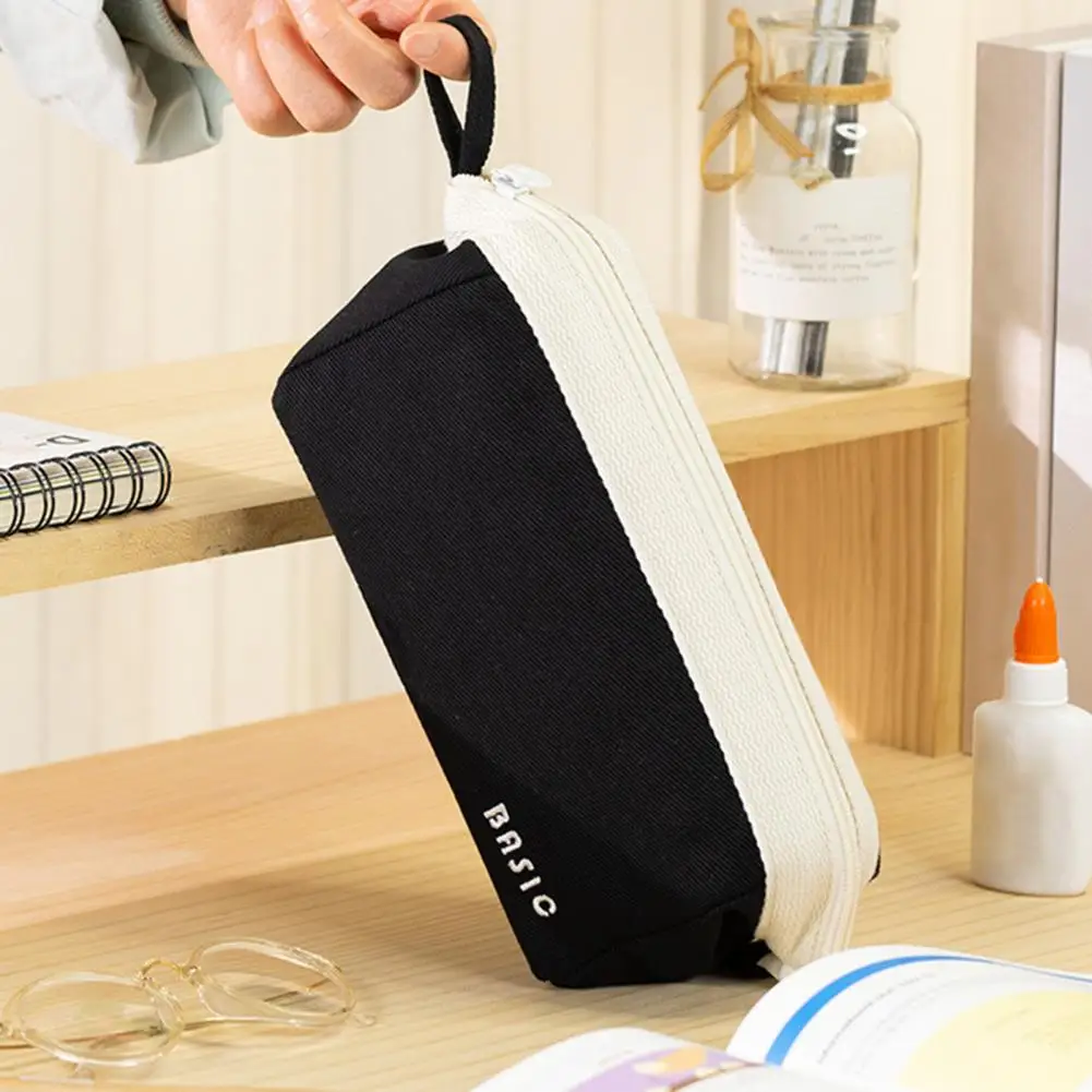 

Pencil Pouch Zippered Pencil Case Multifunctional Capacity Pencil Case for Junior High School Students Portable Zipper for Boys