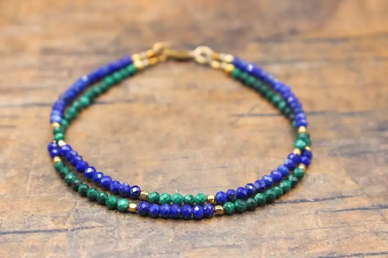 Braccialetto Di Lapislazzuli Di Malachite, Squisiti Regali Di Pietre Preziose