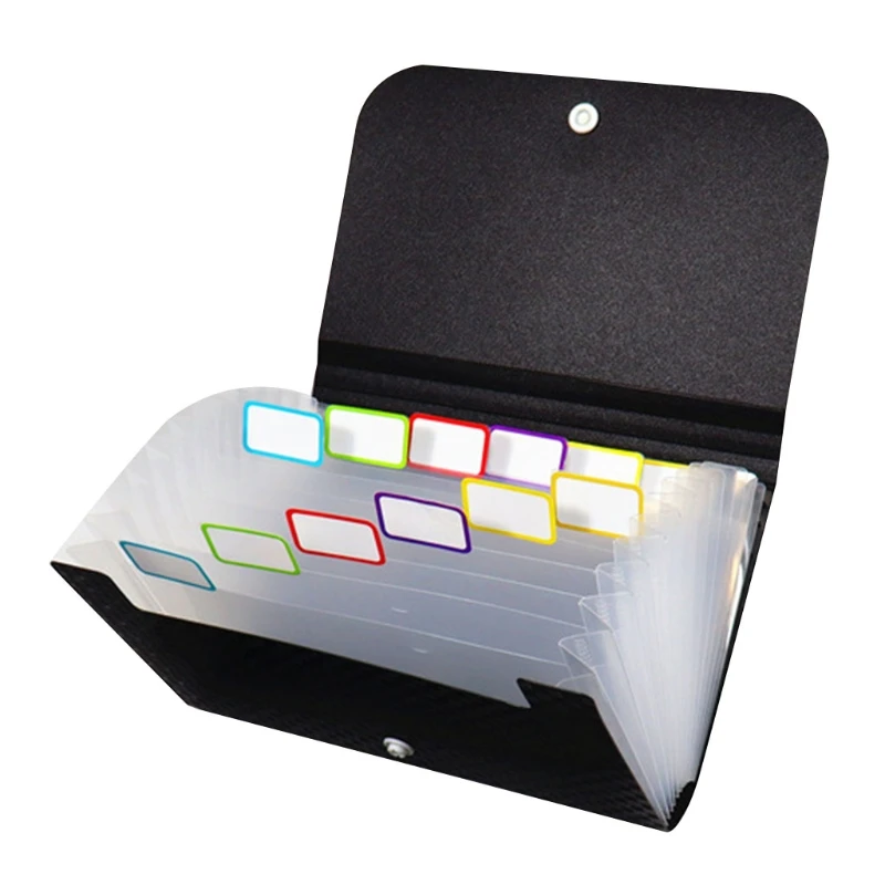 Multi-layer File Wallet PP Receipt Folder Financial Bills Organizer A6 Size Pockets for School Office Business Travel