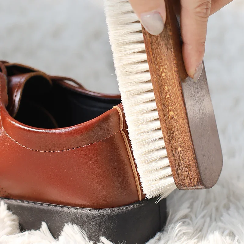 Shoe cleaner Shoe brush Shoe shining tool Shoe cleaning kit Shoe brush wool hair leather care shoe polish boot cleaner with wooden handle