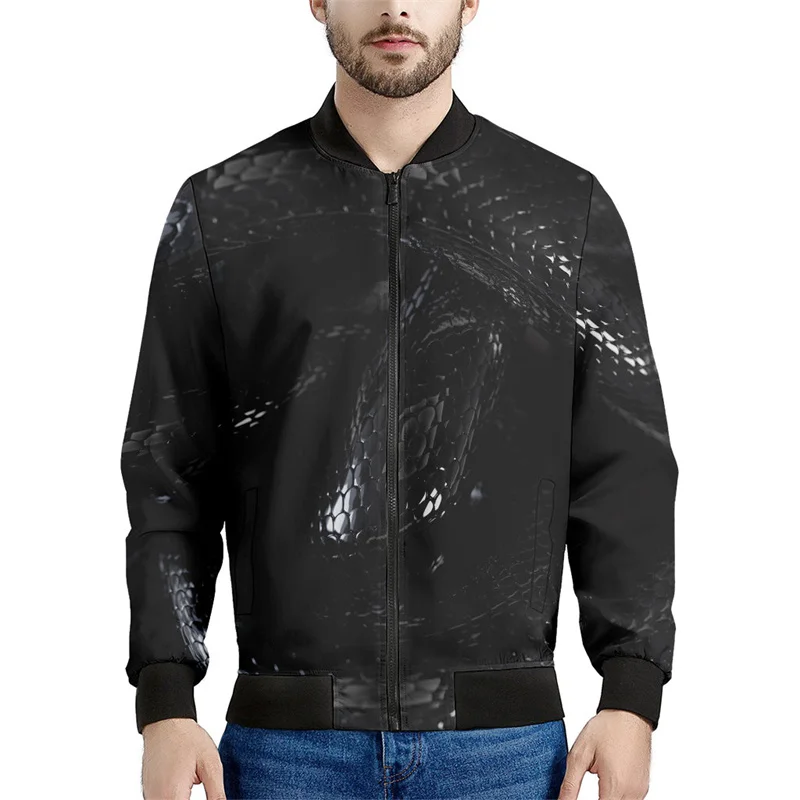 thumbnail image 1 of Chaqueta con cremallera y estampado 3D de serpiente de terror para hombre y mujer, sudadera con estampado de animales, chaquetas de calle de manga larga con cremallera para primavera y otoño, 1 of 5