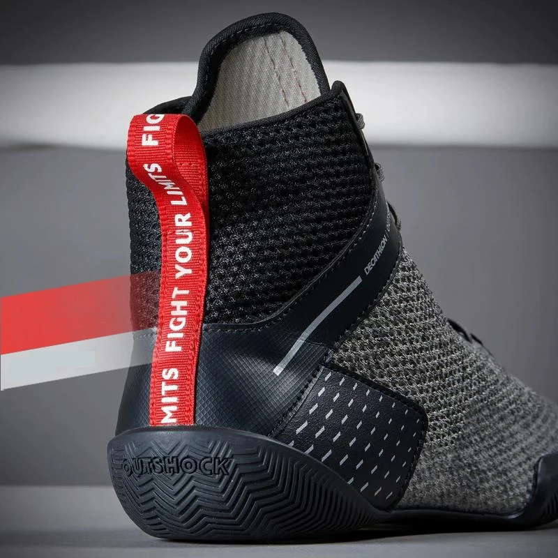 Mid Cut Ultra Light Mens Pro Boxing Shoes Breathable Non Slip Women Size 36-46 Wrestling Sambo Sneakers Lace Up Gym Fitness Shoe martial arts shoes wrestling boots
