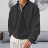 Hot Selling Long Sleeved V-neck Men's Flip Collar Loose Hoodie Men's Clothing 3