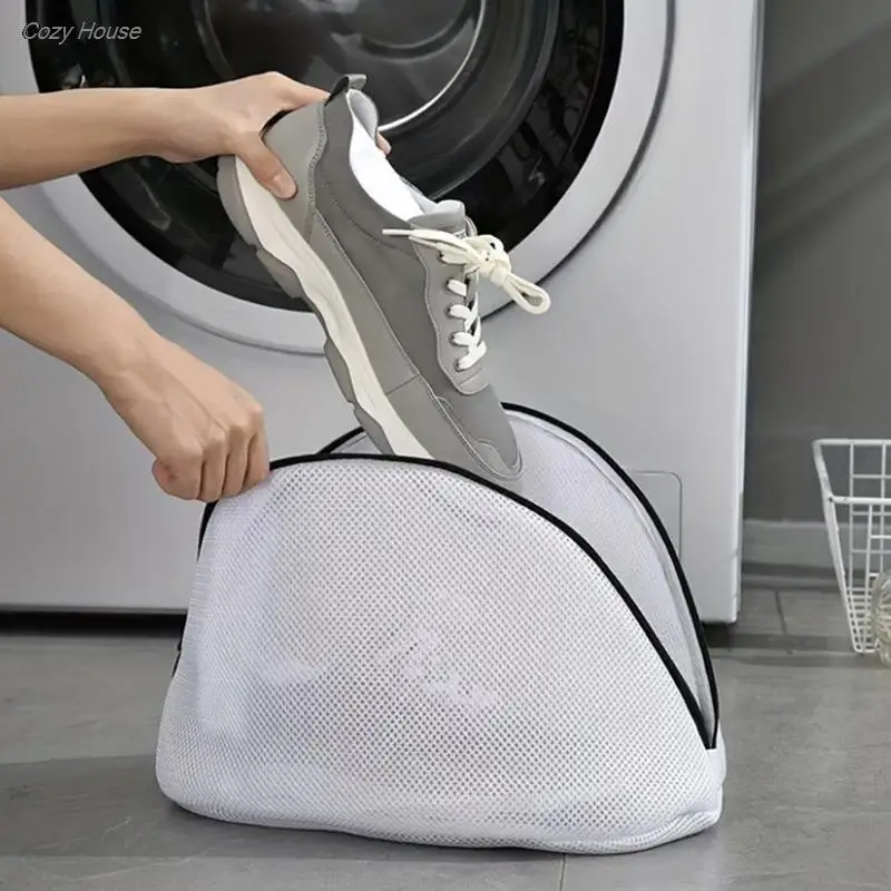 

Mesh Laundry Bag Washing Machine Shoes Bag with Zips Travel Shoe Storage Bags Protective Clothes Storage Box Organizer Bags