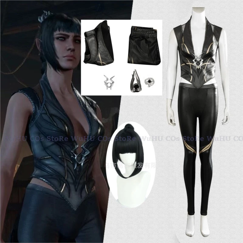 

Baldurs Cos Gate 3 Cosplay Shadowheart Costume Fantasia Disguise Adult Women Leather Pants Outfit Female Halloween Carnival Suit