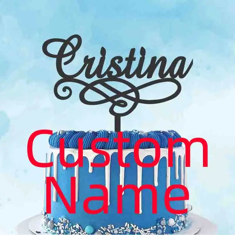 Custom Name Personalized Private Party Acrylic Cake Topper For Birthday ...