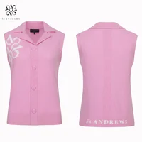 ST ANDREWS 2024 Autumn New Women's Golf Clothing Button Rabbit Velvet Knitted High Elastic Outer Vest 2