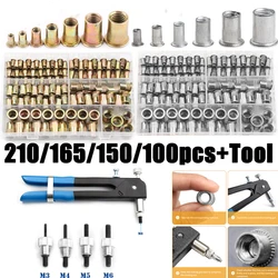 Vis à tête plate 100, 150, 165, 210, M3 M12 pièces, filetage métrique, Rivet aveugle, écrou à écrou 