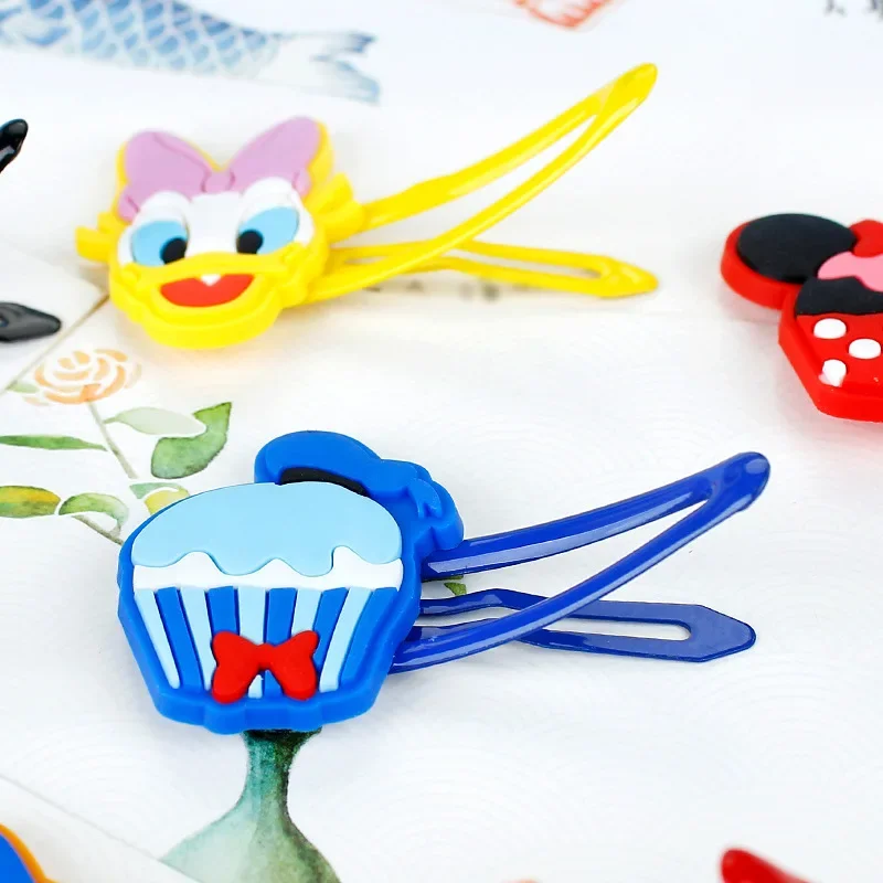 Disney Mickey and Minnie Hairpin Children's Cute Donald Duck Hair Accessories BB Clip Cartoon Color Girl Side Clip Birthday Gift hair accessory pearl hairpins hair clip jewelry accessories