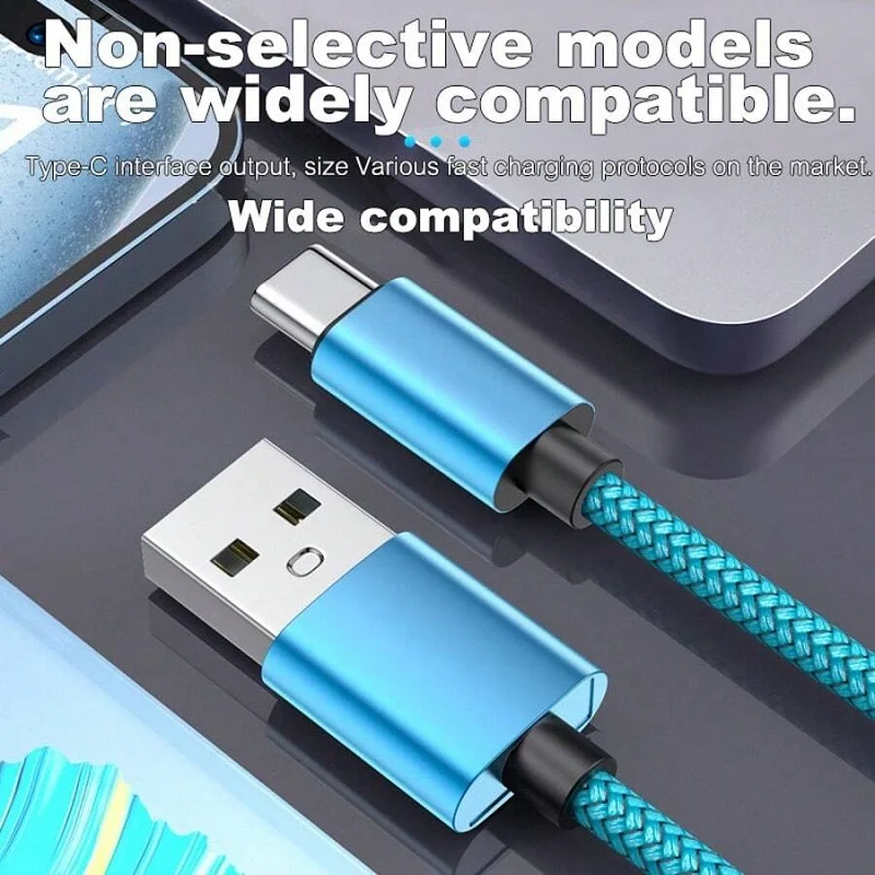 1개 3개 5개 10개 나일론 데이터 케이블 고속 충전기 USB A to 타입 C 충전 케이블 화웨이 삼성 안드로이드 폰용 타입C 충전