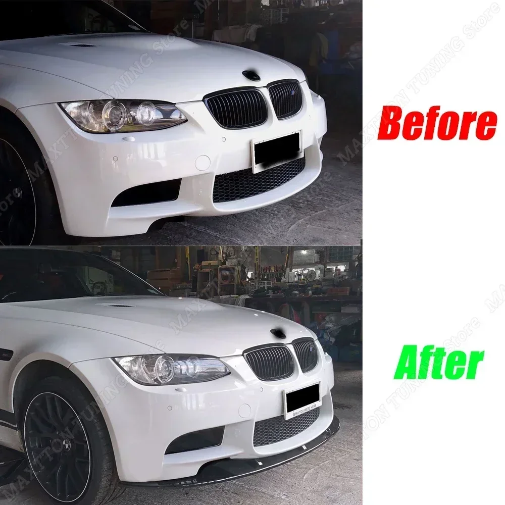 BMW 3 시리즈 E90 E91 E92 E93 M3 2007-2013 자동차 앞 범퍼 립 스플리터 스포일러 디퓨저 가드 글로스 블랙 액세서리