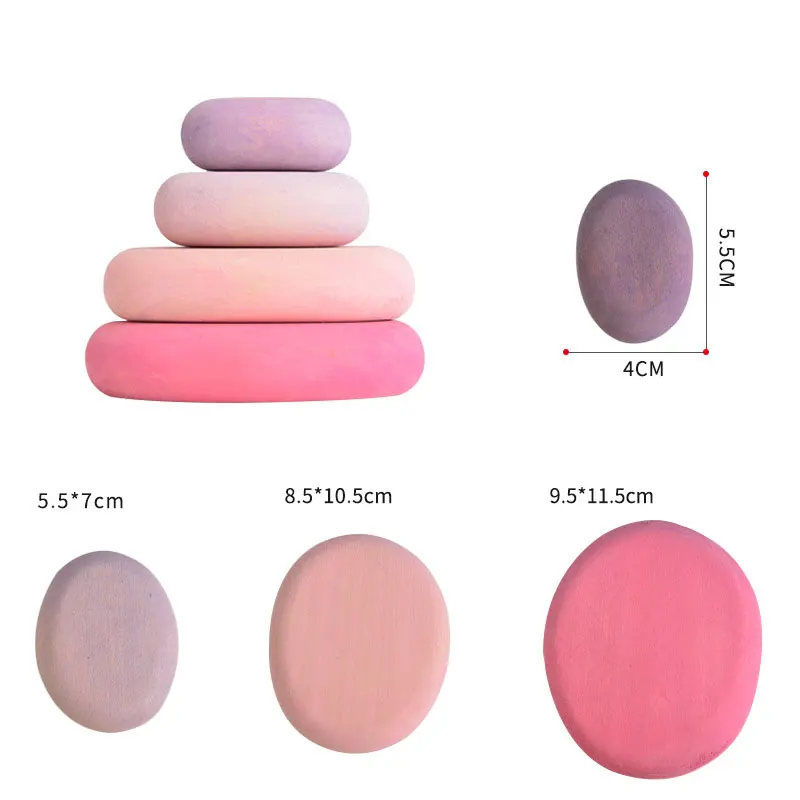 Wood Pebble Balance Blocks Wooden Rainbow Stacking Toys Creative Colored Stone Building Blocks Educational Toys for Kids 6 Wood Pebble Balance Blocks Wooden Rainbow Stacking Toys Creative Colored Stone Building Blocks Educational Toys for Kids 6