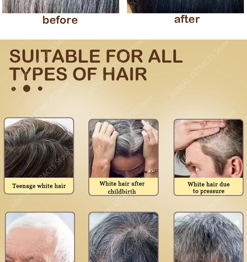 Description Picture 4 of itemAnti Gray Hair Serum White Darkening Natural Hair Color