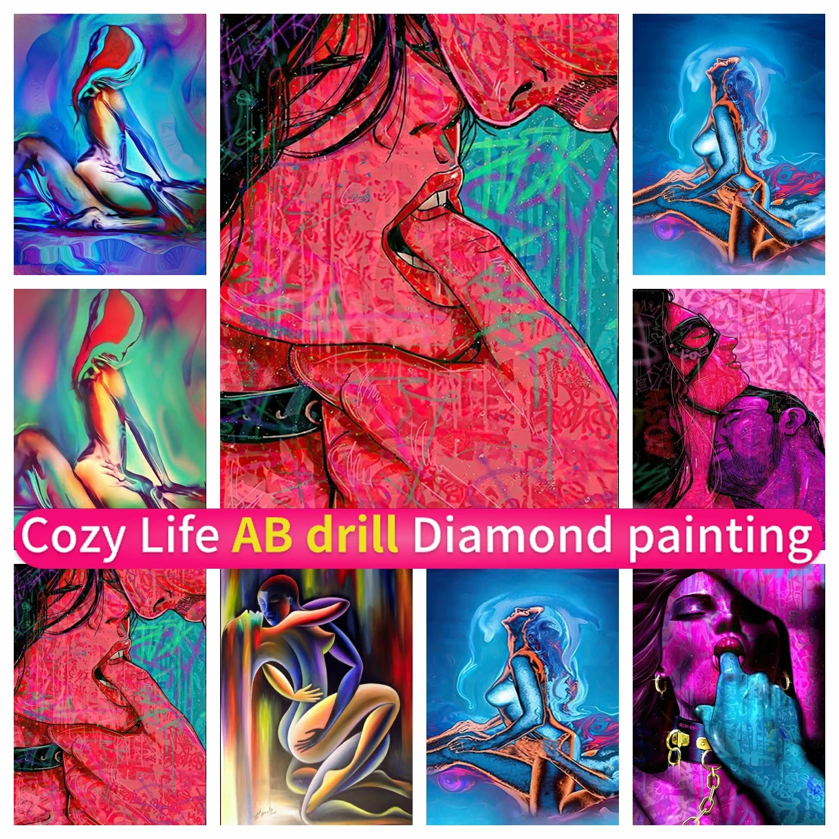 

DIY 5D Art AB Diamond Painting Abstract Sexy Woman Men Nude Body Canvas Rhinestones Handmade Cross Stitch Embroidery Home Decor