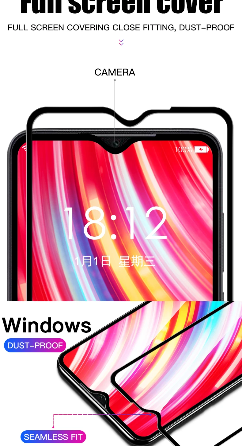 3PCS Gehärtetes Glas für Xiaomi Redmi Hinweis 14 13 12 11 Pro 11S 12S 5G Displayschutzfolie Für Redmi Hinweis 7 8 9 10 Pro 9S 10S 8T 9T – Detail 2