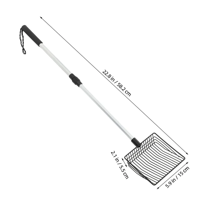 Cat Litter Scoop Aluminium Extended Handle Durable Lightweight Shovel Portable Pet Litter Cleaning Accessory Chicken 2