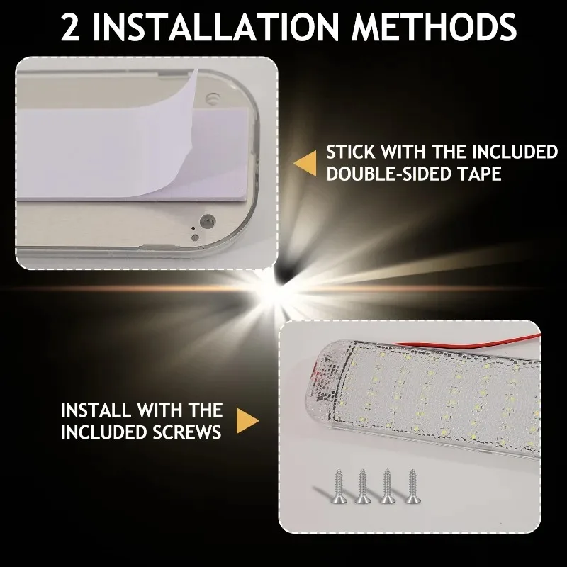 72LED Truck Cargo Light 12-80V Wide Voltage Waterproof Interior Lights Panel for RV Camper Van Cabin Super Bright Ceiling Lamp