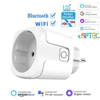 Tuya Smart Socket EU16A/20A Wifi Smart Plug With Power Monitoring Smart Life APP Remote Control Support Google Assistant Alexa 1
