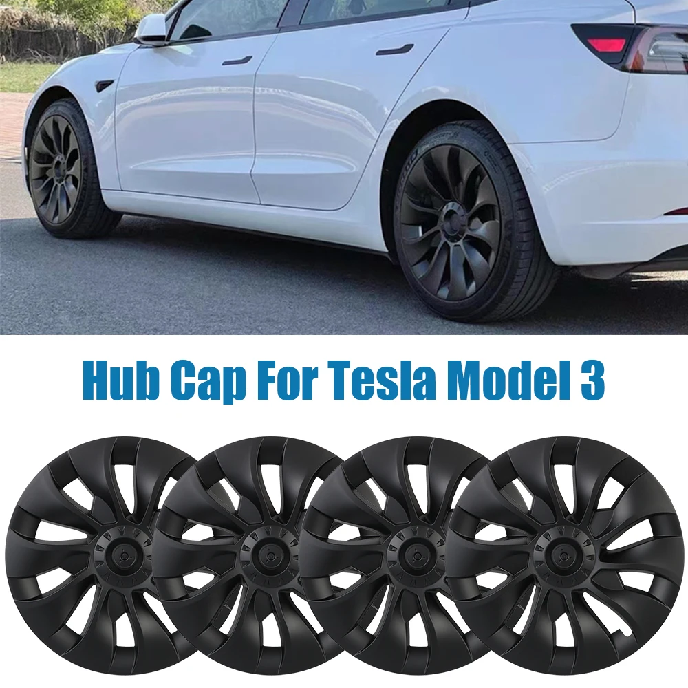 Automobile Hubcap 18 Inch 4PCS For Tesla Model 3 20162022 Full Cover Replacement Wheel Cap Kit