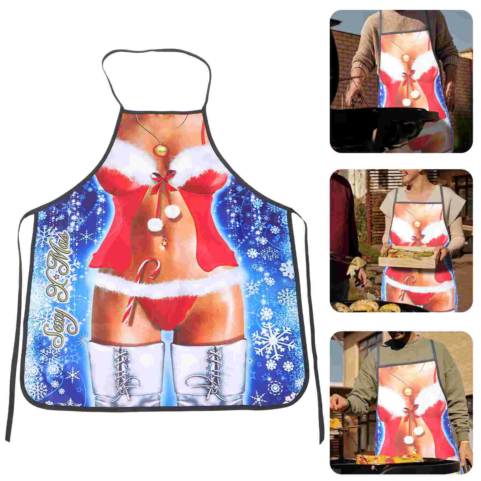 

Funny Christmas Aprons for Kitchen and Grill: Santa Claus, Bikini Girls, and More!