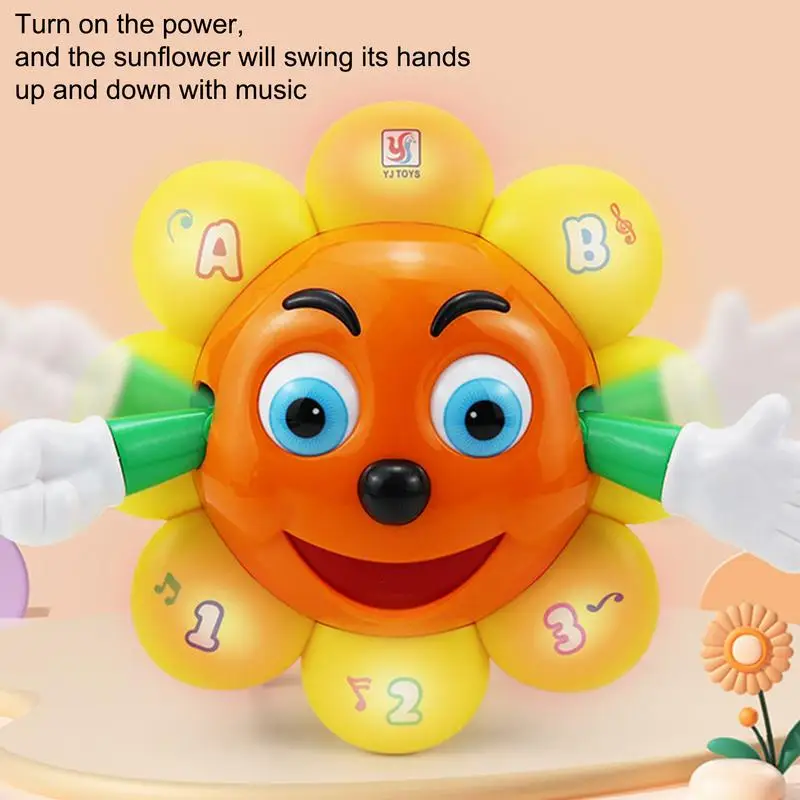 

Игрушка для ванны в виде подсолнуха, музыкальная интерактивная игрушка, вращающаяся игрушка, электрические музыкальные детские игрушки с мигающими огнями