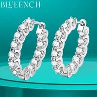 BLUEENCH 2.6ct D Color Moissanite Earring 925 Sterling Sliver Plated White Gold Hoop Earring for Women Wedding Jewelry