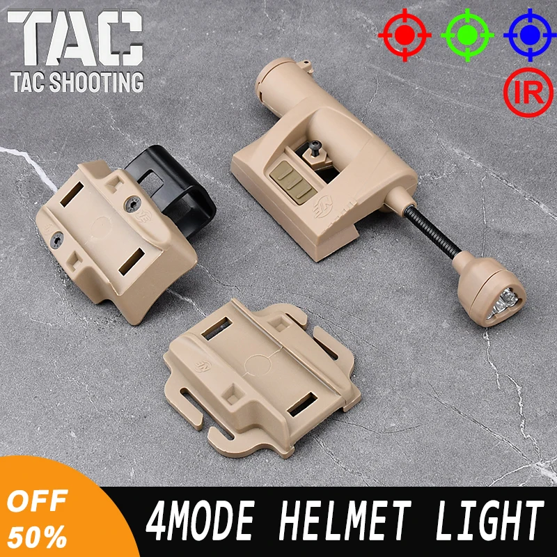 

WADSN Tactical Scout Weapon Helmet Light Charge 4 Modes Green Red IR Laser Lamp LED Airsoft Fast Energy Saving Hunting Accessory